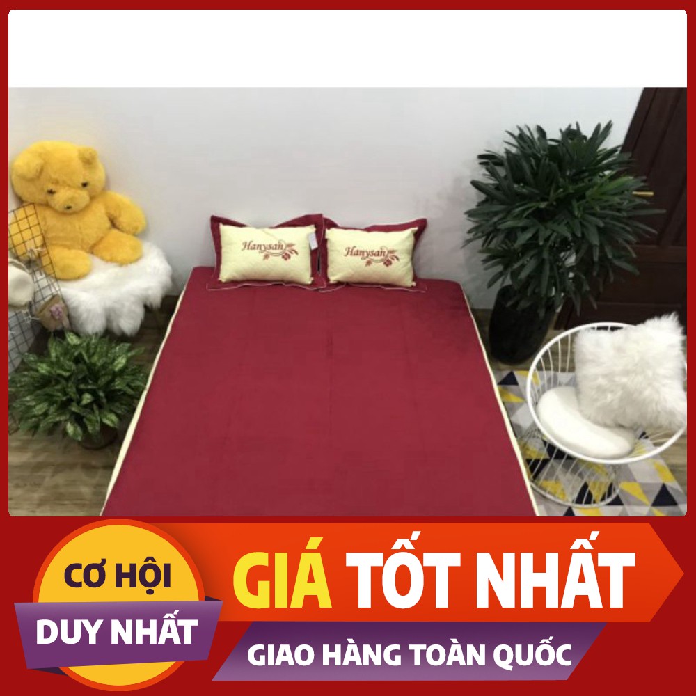 Bộ Ga gối 3 món phủ trần bông satin cotton cao cấp