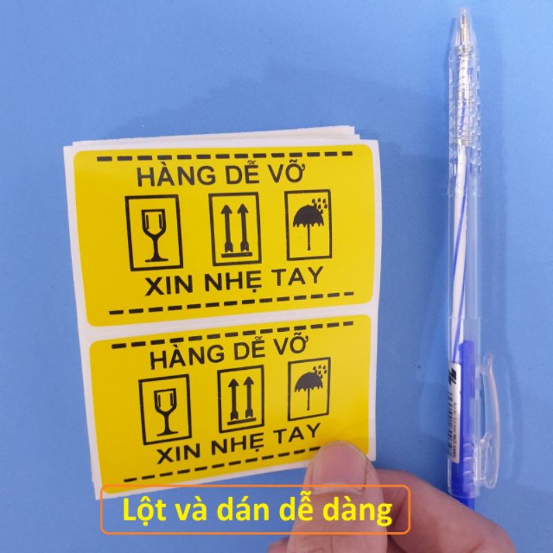 100 Tem dán hàng dễ vỡ kích thước 7x4cm