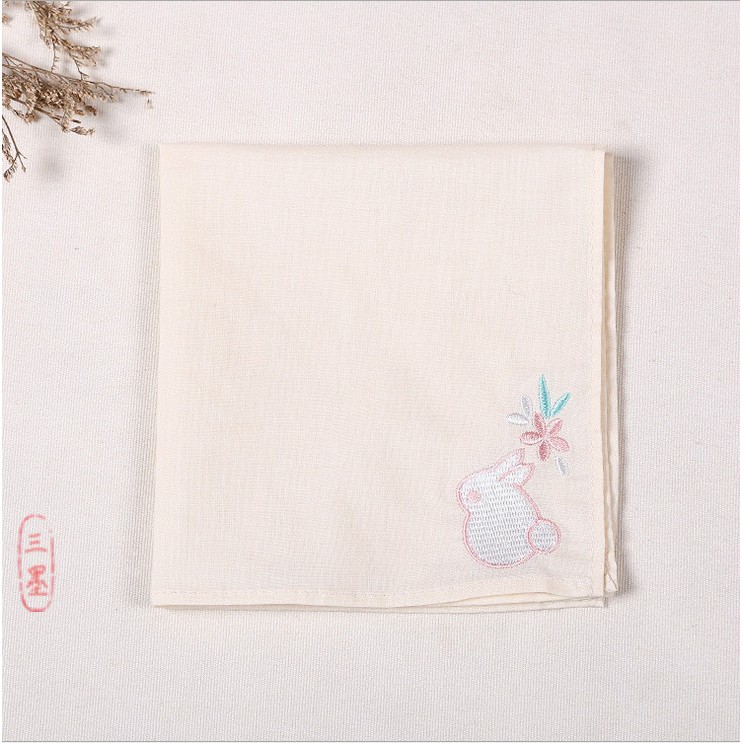 Khăn Tay Vải Cotton Thêu Họa Tiết Phong Cách Trung Hoa Cổ Điển