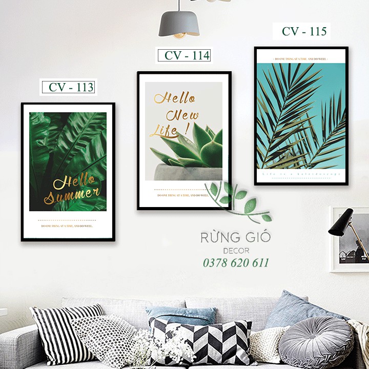 Khung tranh canvas hình lá cỡ 30x45 ( tranh kèm khung y hình ), Giá bán 1 tranh | BigBuy360 - bigbuy360.vn