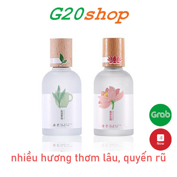 Nước hoa body mist Shi Mang chai tròn nắp gỗ đủ các hương thơm mát 50ml g20shop