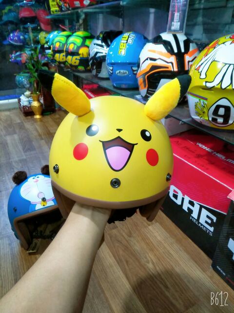 { Bán Giá Sỉ } Nón bảo hiểm 3/4 pikachu và doremon