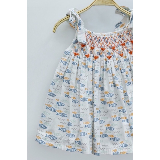 Váy Đầm Mùa Hè Cho Bé Gái, Đầm Smock 2 Dây Đi Biển Phong Cách Bánh Bèo Dễ Thương