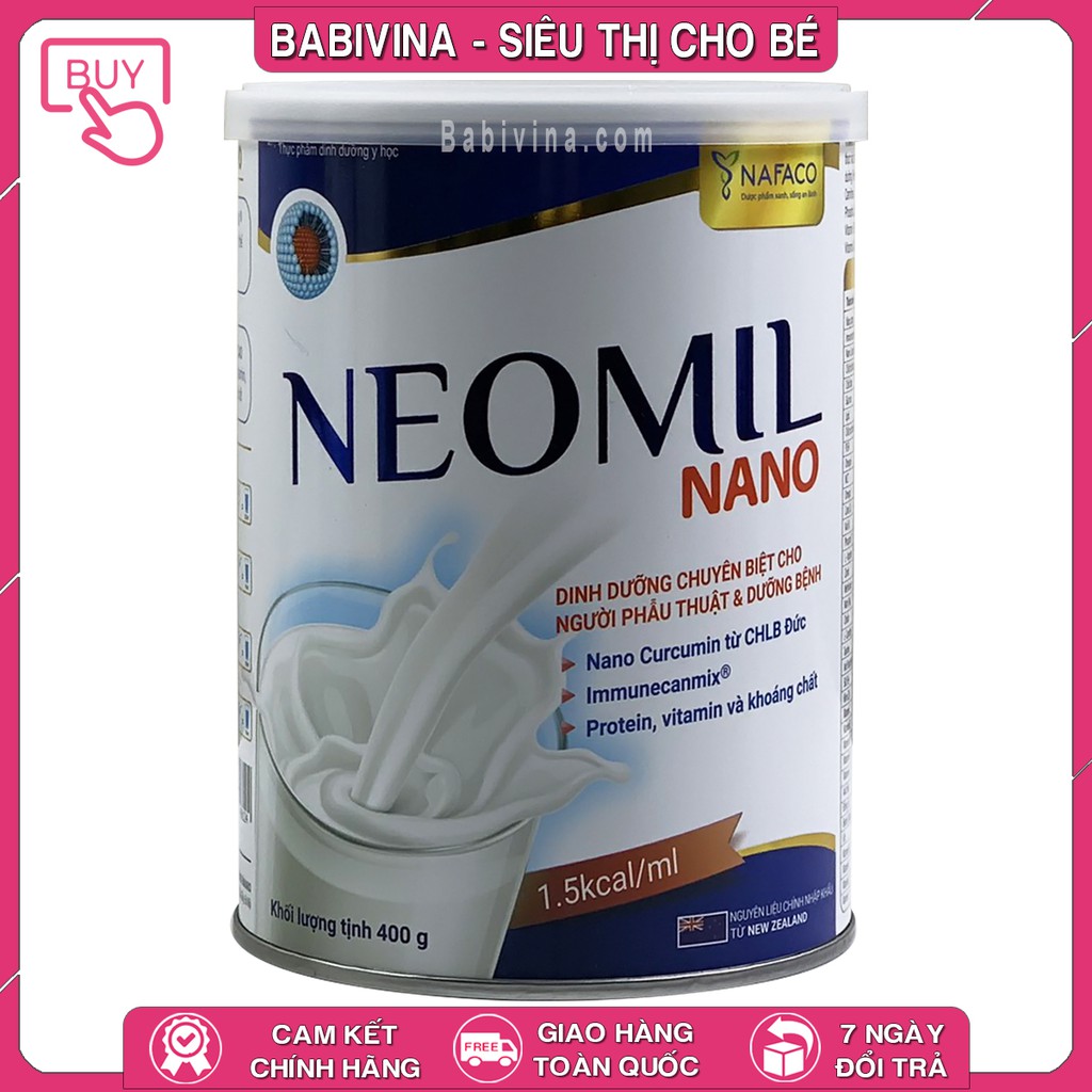 [CHÍNH HÃNG] Sữa Neomil Nano 400g - 900g | Dinh Dưỡng Cho Người Bệnh, Phẫu Thuật, Ung Thư, Mẹ Bầu Sau Sinh