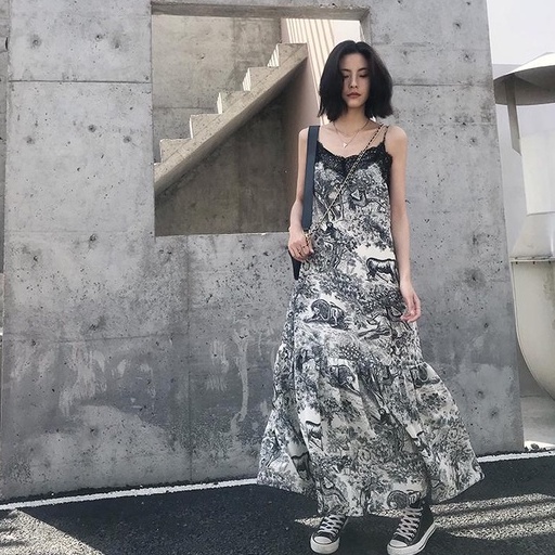 Đầm Hai Dây Cổ Chữ V Phong Cách Pháp Thời Trang Mùa Hè Mới 2022 Cho Nữ