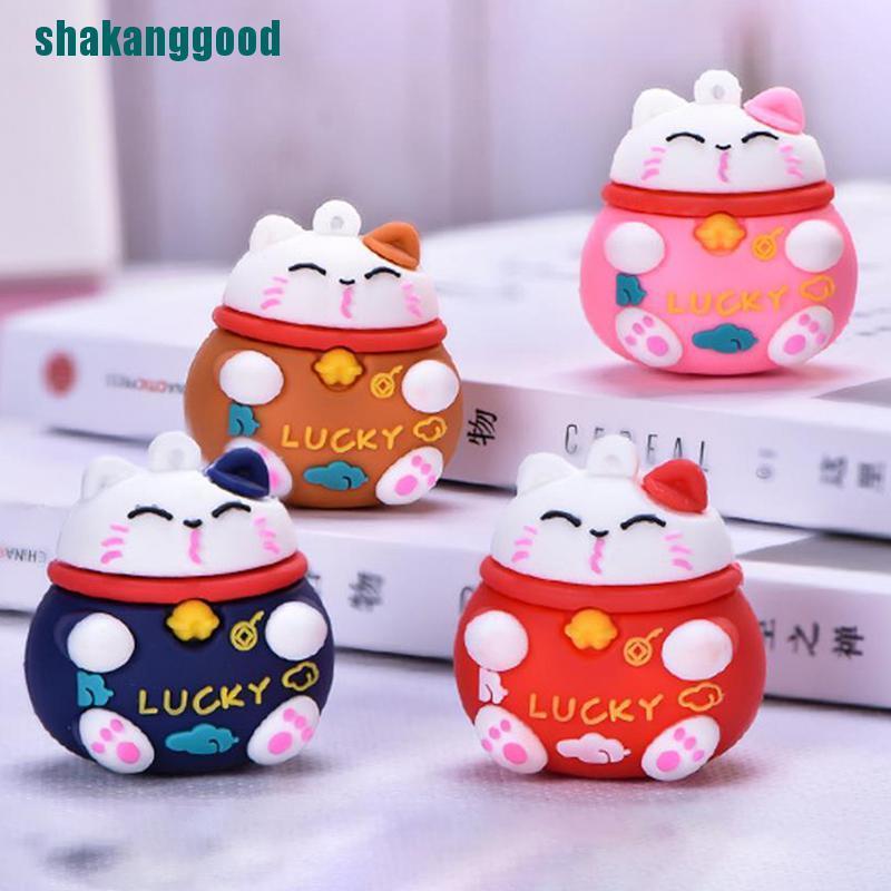 Móc khóa hình mèo may mắn may mắn dễ thương