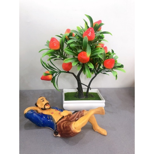 Tượng há miệng chờ sung Bát Tràng bày trang trí gốc cây, tiểu cảnh