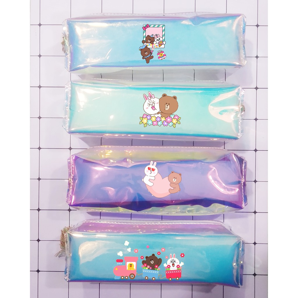 Hộp bút gấu brown thỏ cony HBHI4 hộp bút hologram hộp bút trong hoạt hình dễ thương