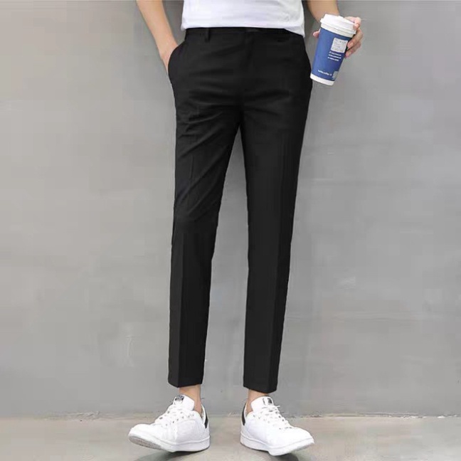 (Đẹp) Quần tây nam Hàn Quốc công sở cao cấp ống côn vải co giãn 4 chiều không xù D (ảnh thật)