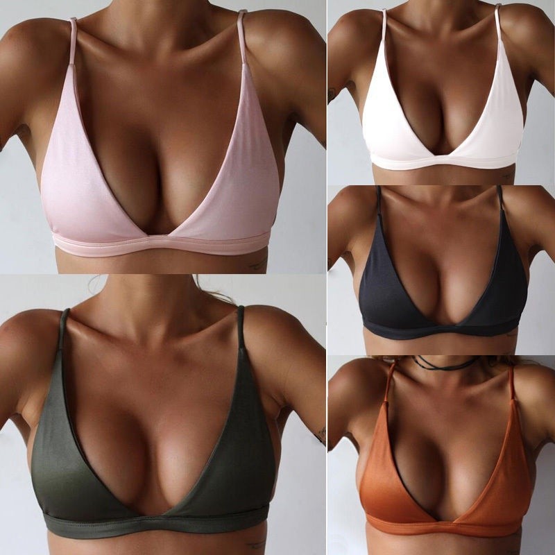 Ღ𝓂ℰNew Women Athletic Sport Bikini Tops Push-Up Padded Swimwear Swimsuit Beachwear