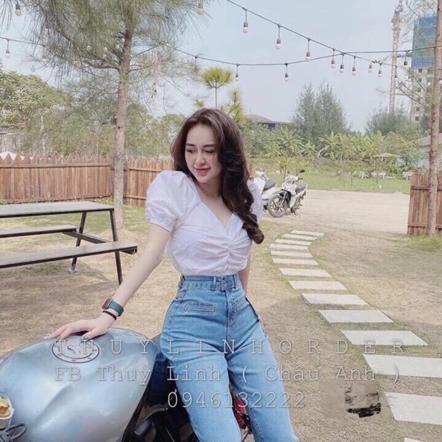 Áo croptop tay bồng