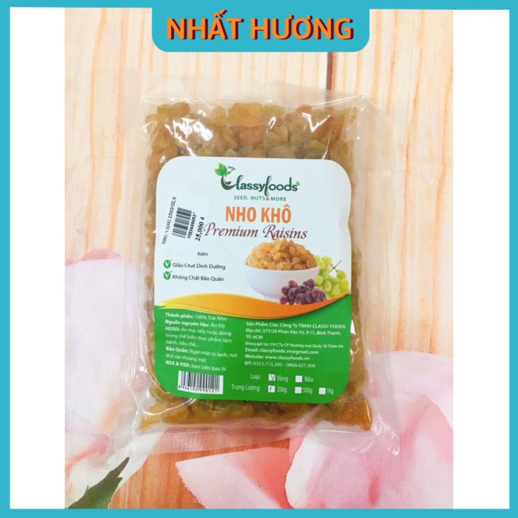 Nho Khô Vàng 250gr - Giao Thương Hiệu Ngẫu Nhiên