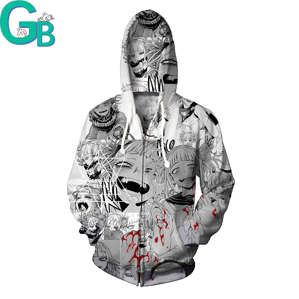 Áo khoác hoodie hóa trang nhân vật Anime Himiko Toga 3D size S-5XL cho nam