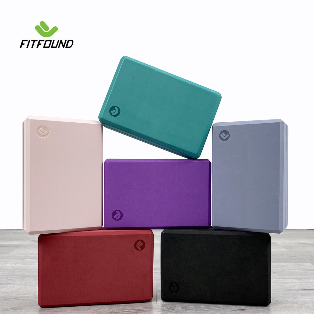 Gạch tập yoga xốp Eva nặng 300g viền kẻ độ cứng cao không lún Fitfound - Yoga blocks