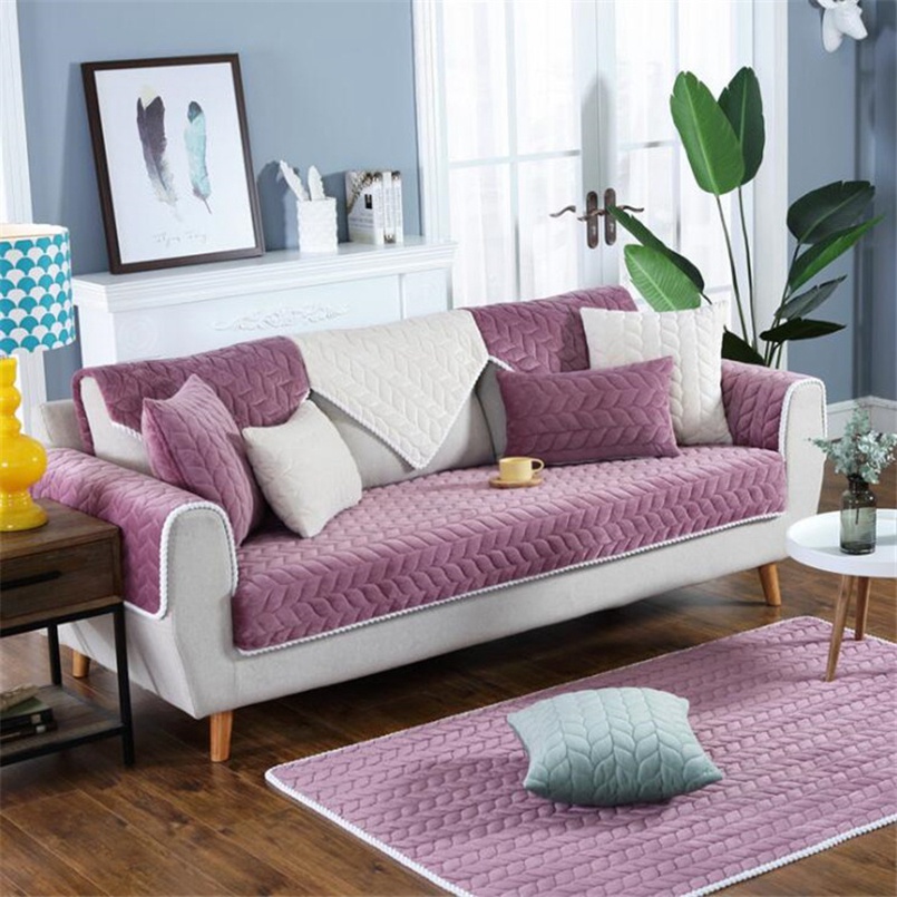 Vỏ Bọc Đệm Ghế Sofa Mùa Đông Bằng Vải Bông Dày Thoải Mái