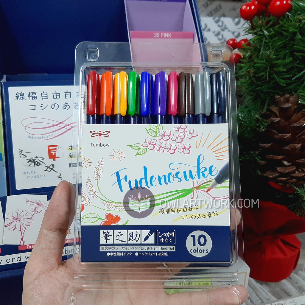 [Mã LIFEXANH24 giảm 10% đơn 99K] Bộ 10 Cây Bút viết thư pháp Tombow Fudenosuke - Calligraphy - Brush Lettering