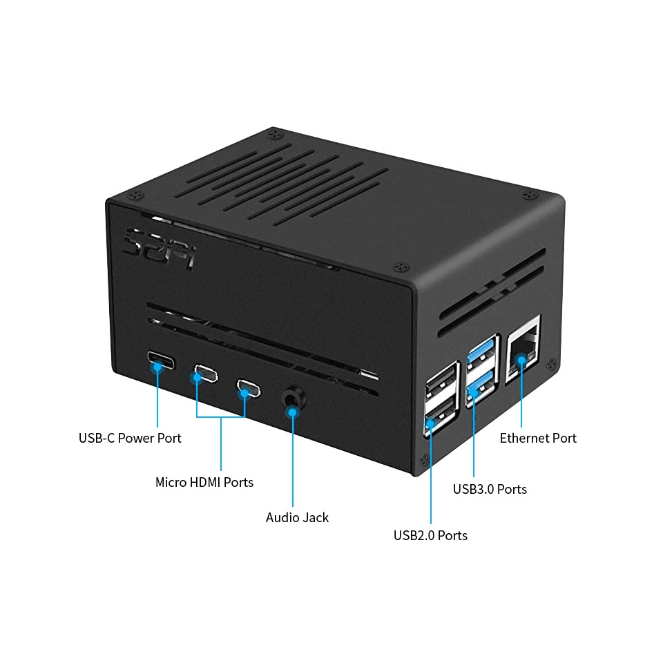 Vỏ hộp Metal kèm Tháp Tản Nhiệt  dành cho Raspberry Pi 4 Model B