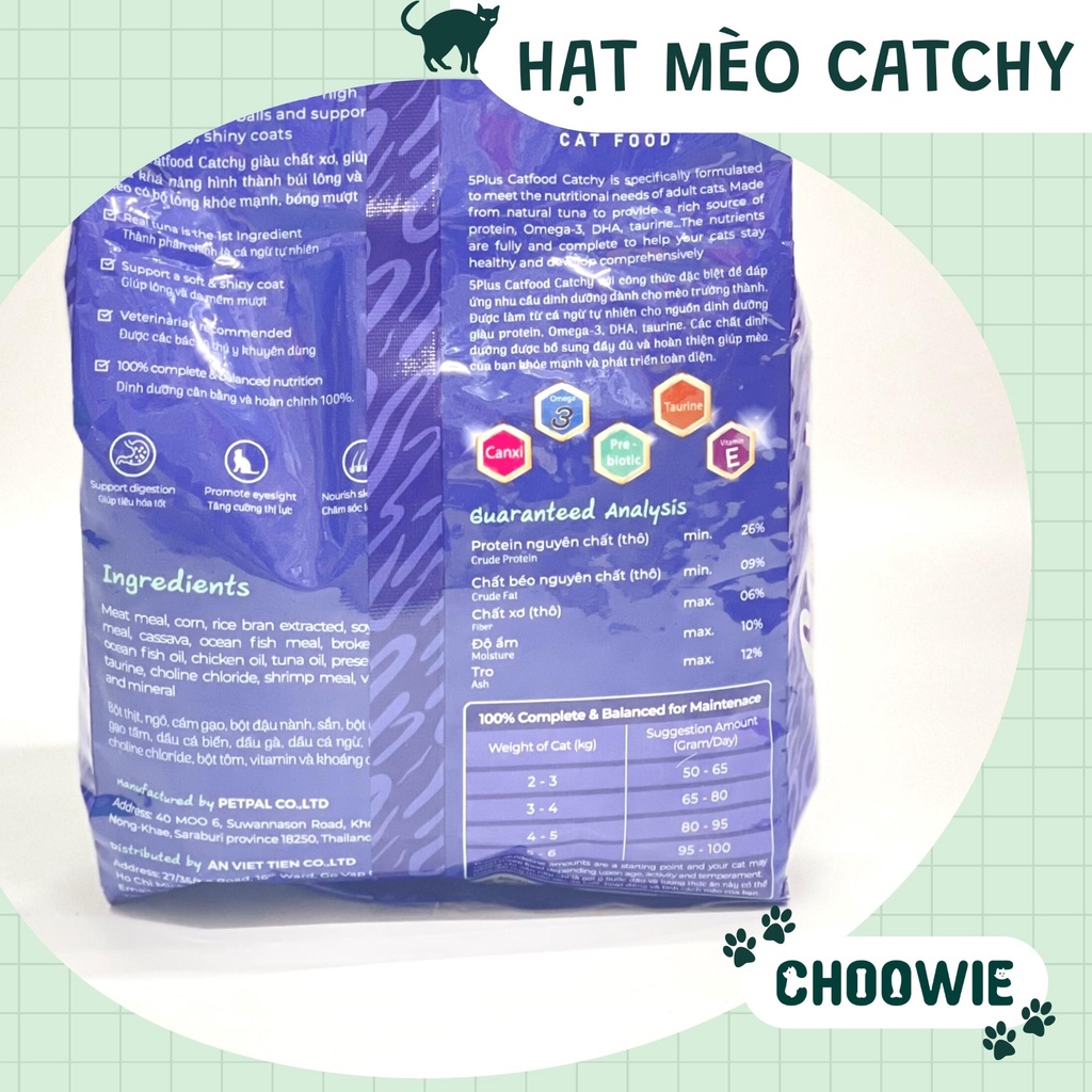 Hạt Catchy 400 gram dành cho mèo vị gà và cá ngừ ngon mê li Choowie Pet Shop