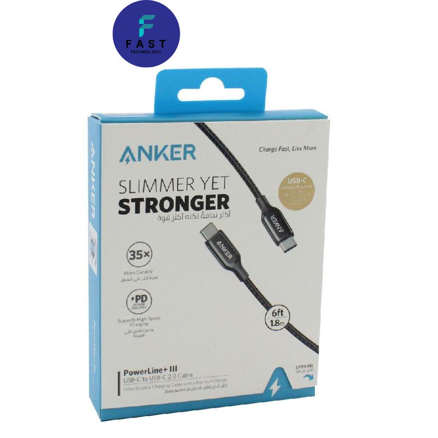 Cáp sạc nhanh Anker powerline+ III bọc dù A8842 A8843 0.9m/1.8m