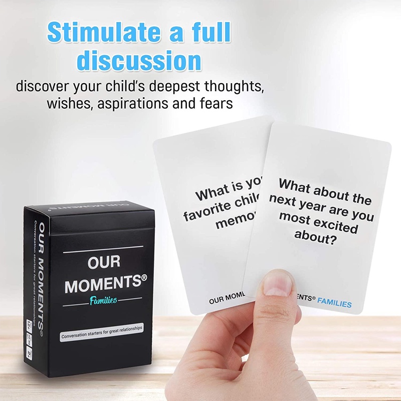 OUR MOMENTS Families: 100 Thought Provoking Conversation Starters for Great Parent-Child Relationship Building -  for Healthy Loving Family