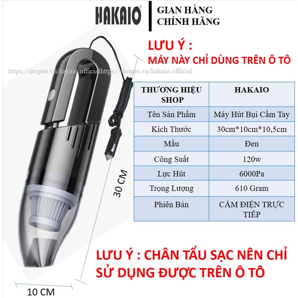 Máy Hút Bụi Cầm Tay ST 6652 BH 6Tháng Lọc kép, và có thể tháo rời có thể được rửa nhiều lần HAKAIO