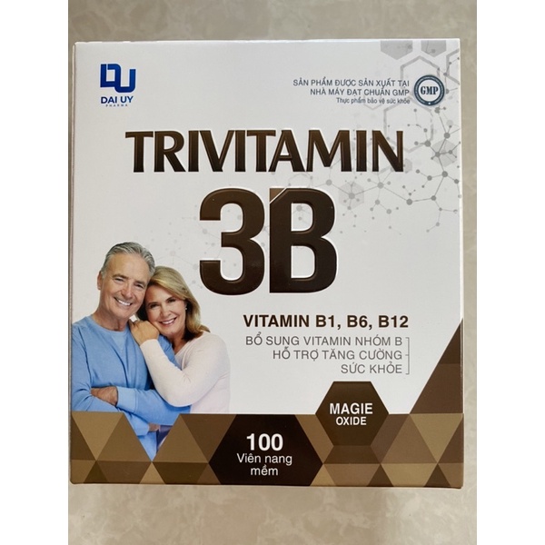 Vitamin tổng hợp 3B (B1-B6-B12) - Bổ sung vitamin nhóm B- viên nang mềm - hộp 100 viên