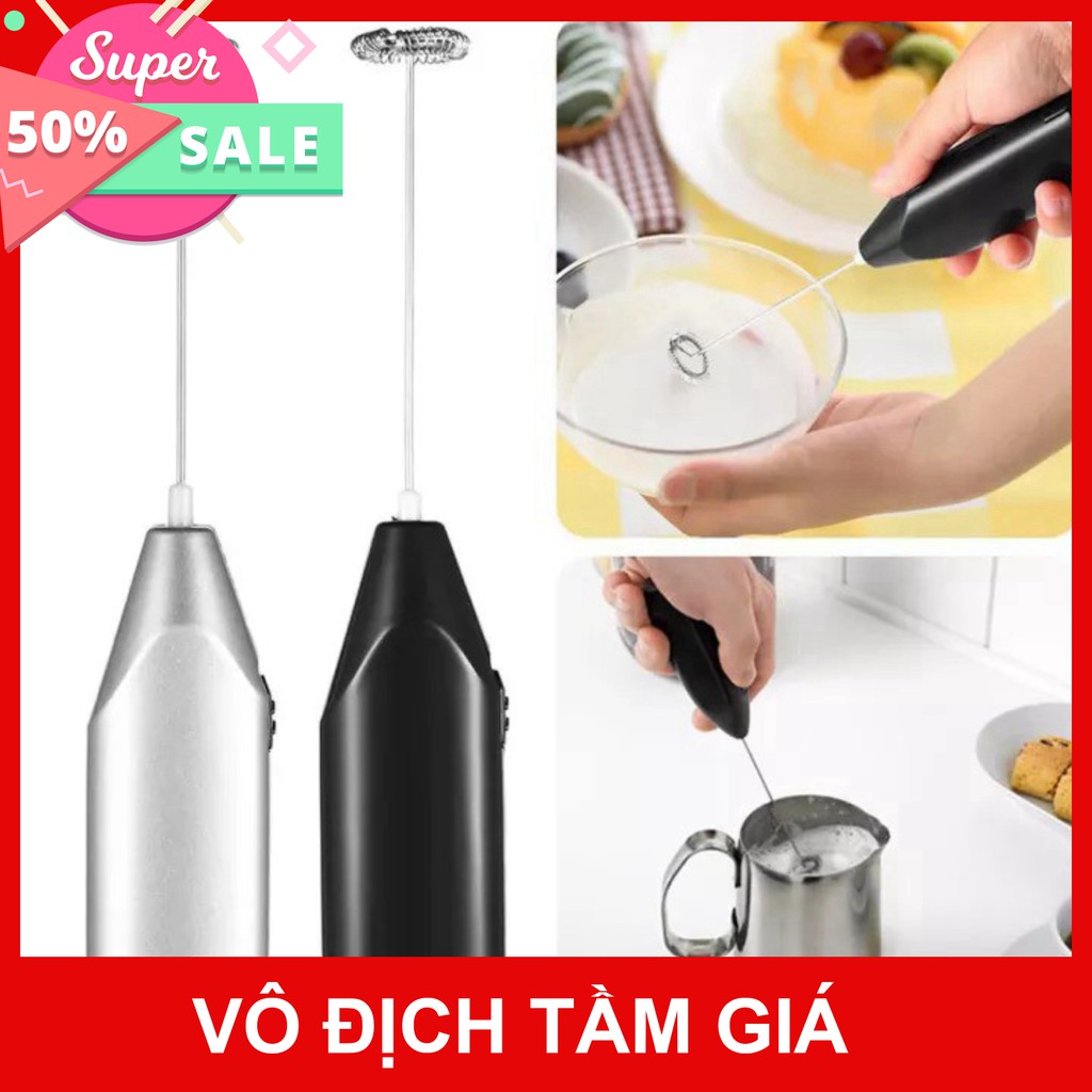 Cây tạo bọt cafe, tạo bọt sữa, đánh trứng, pha trà sữa matcha, socola, cacao cầm tay mini - dùng pin AA