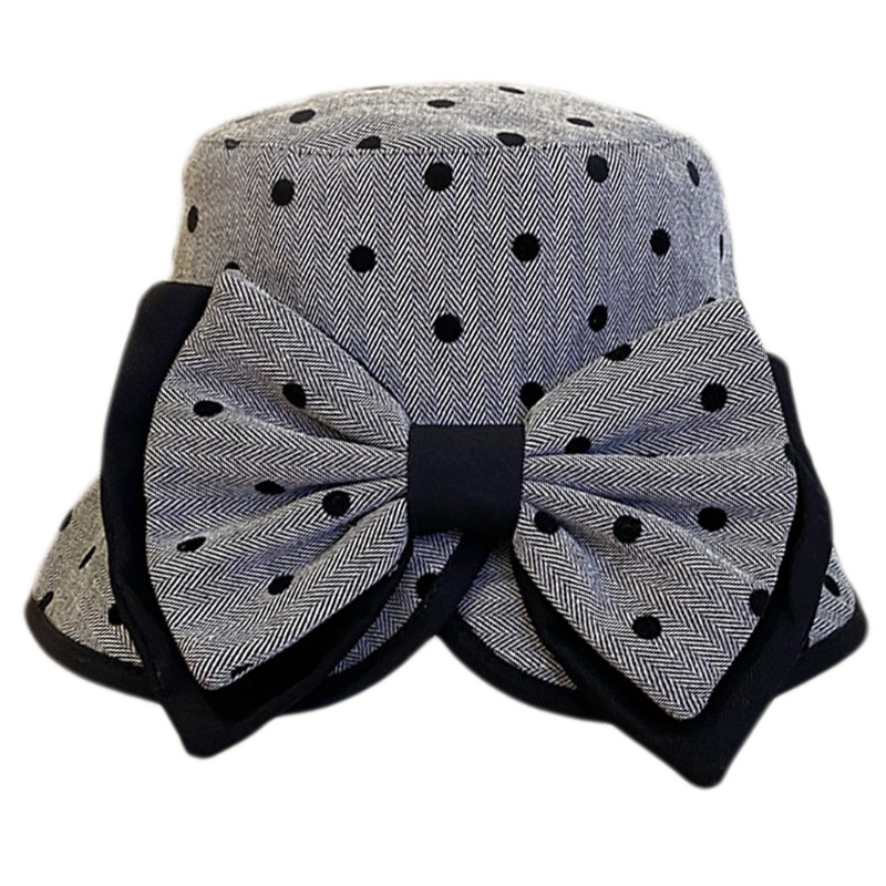 Nón Tai Bèo Vải Cotton Họa Tiết Chấm Bi Dễ Thương