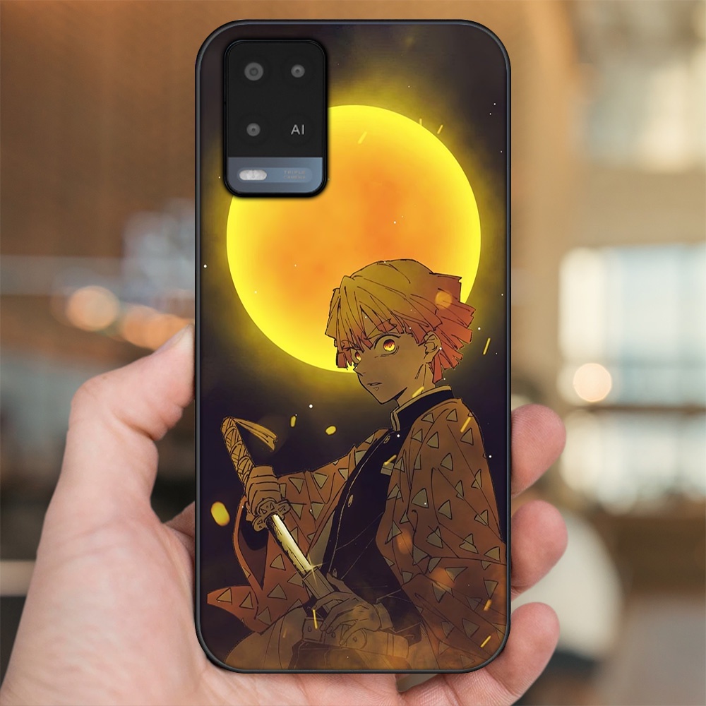 Ốp lưng Oppo A54 4G, A54 5G viền đen in hình Zenitsu Kimetsu no Yaiba