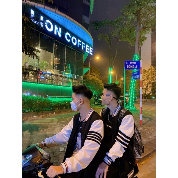 Áo khoác thom sọc tay