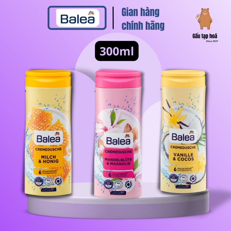 Sữa tắm Balea hàng nội địa Đức, mềm mịn dưỡng ẩm cho mọi loại da - 300ml [ Hàng Đức ]