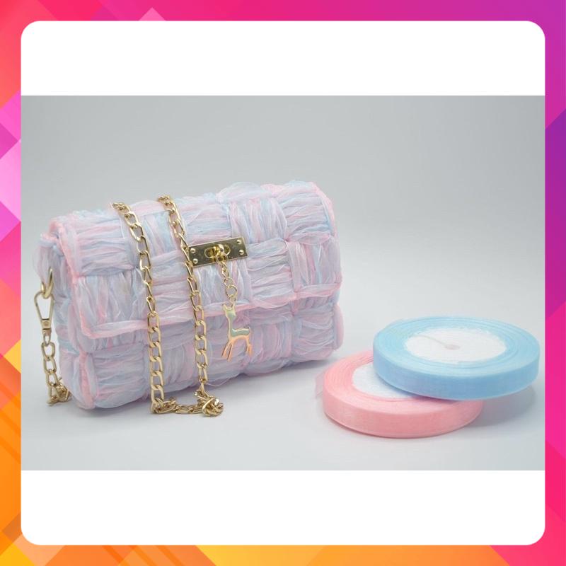 (Có VIDEO hd) Set nguyên liệu làm túi xách ruy băng handmade