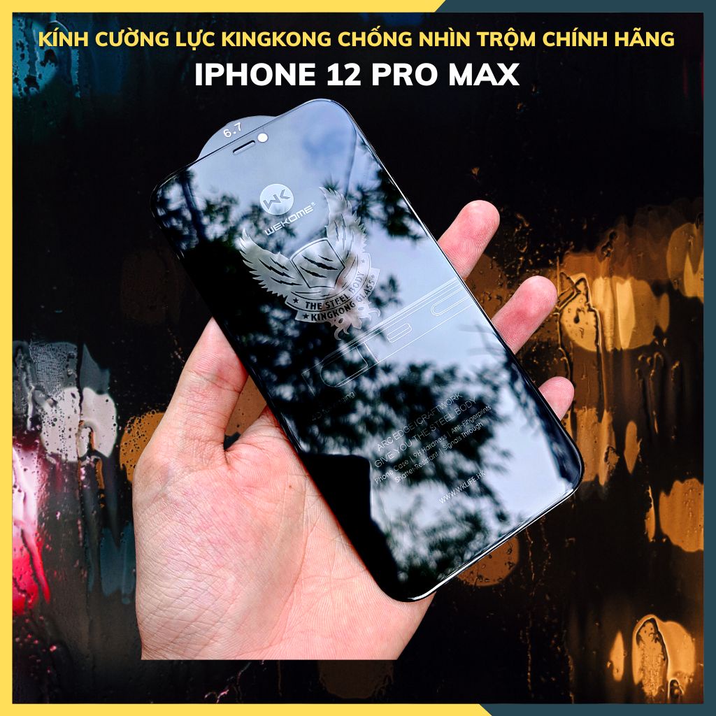 iphone 12 pro max_ Kính cường lực kingkong chống nhìn trộm chống bám vân tay chính hãng-phụ kiện linh huỳnh