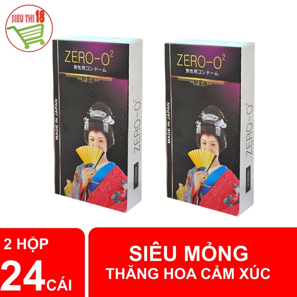 Combo 2 hộp ( hộp 12 chiếc) bao cao su siêu mỏng Zero 02