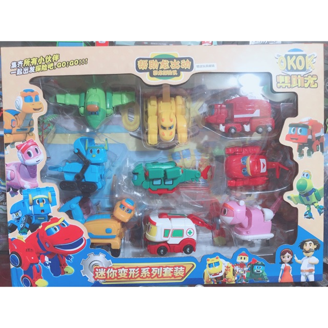 ĐỒ CHƠI 9 CON BIỆT ĐỘI kHỦNG LONG BIẾN HÌNH GOGO DINO