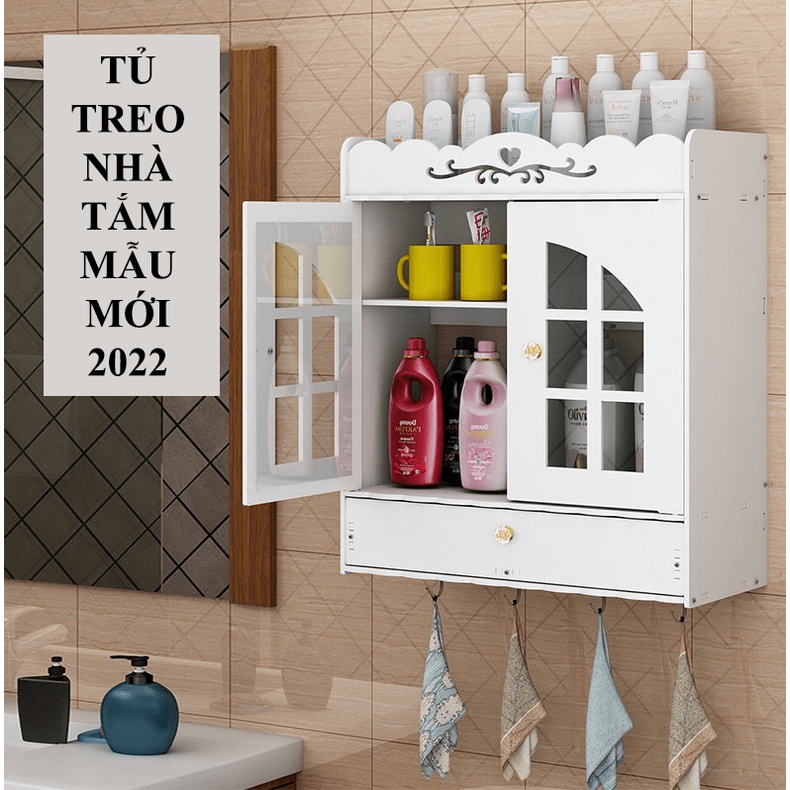 Tủ treo nhà tắm 3 tầng HD00005 kéo cửa