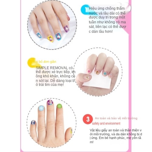 Nhãn Dán Trang Trí Móng Tay Hình Công Chúa Sophia /Bạch Tuyết Hoạt Hình Dễ Thương Cho Bé Gái