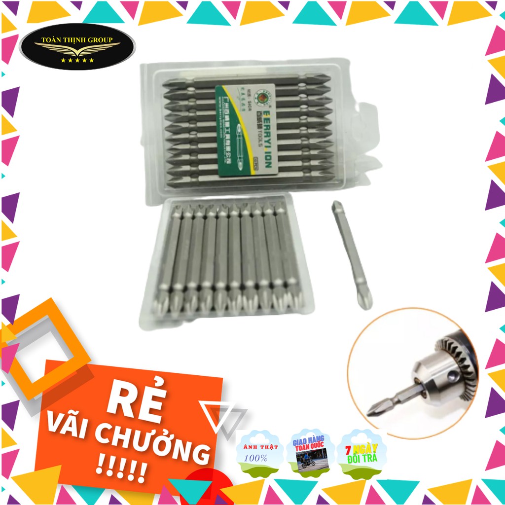 Đầu Bắn Vít 2 Đầu 4 Cạnh  Hiệu BERRYLION Kích Cỡ 65mm - 100mm, Thép Hợp Kim Cao Cấp Siêu Bền