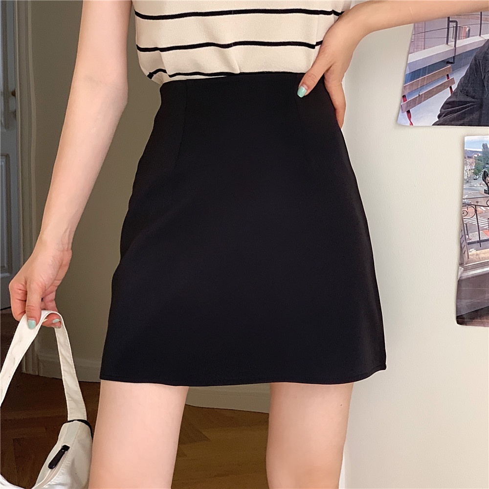 Chân Váy Chữ A Lưng Cao Màu Sắc Xinh Xắn Cho Nữ