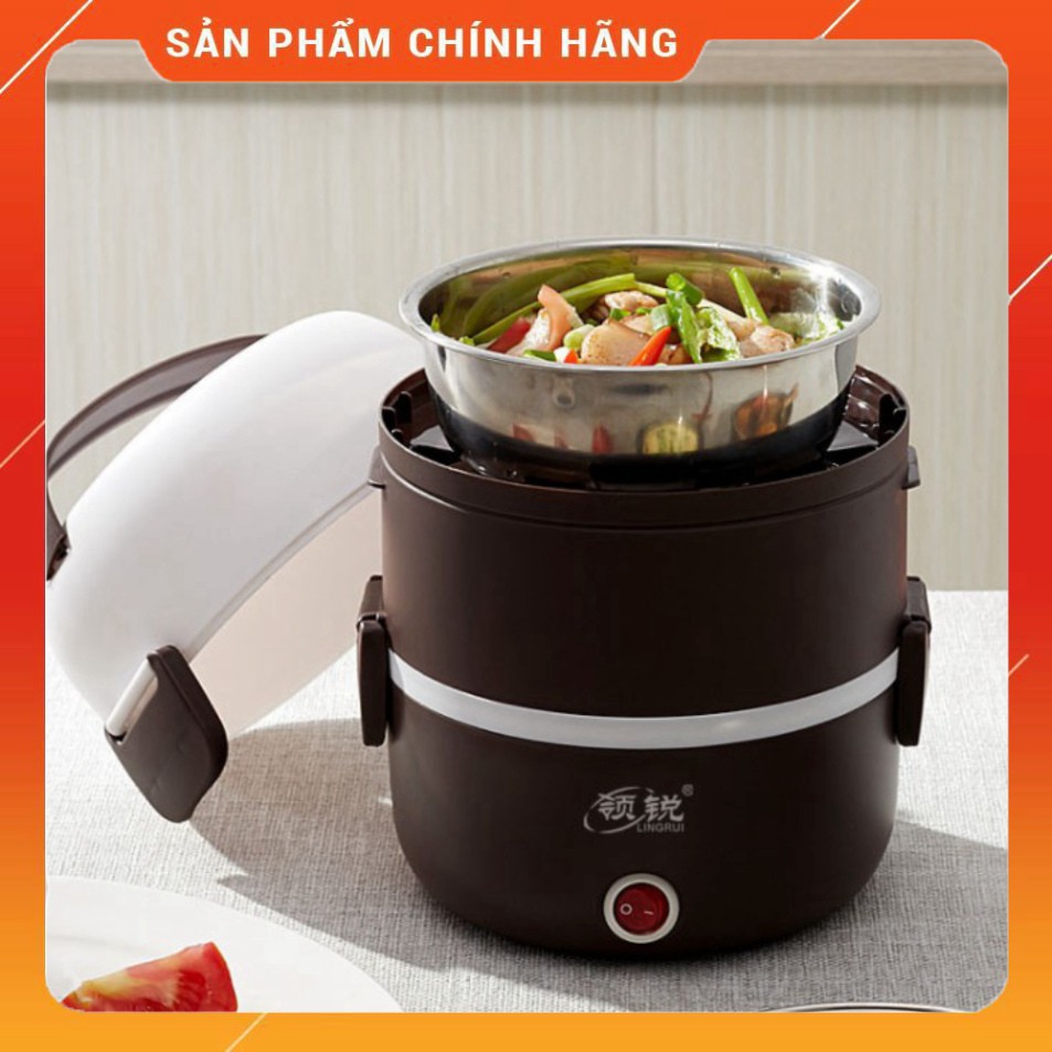 HỘP MINI NẤU,Ủ CƠM, ĐỒ ĂN TIỆN DỤNG 3 tầng ruột inox [ BẢO HÀNH 6 THÁNG] | BigBuy360 - bigbuy360.vn