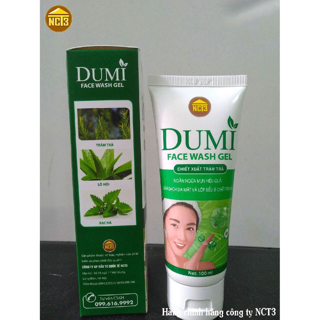 Sữa Rửa Mặt Thảo Dược DUMI Dạng Gel ( 100ml ) ( Hàng chính hãng công ty NCT3 )