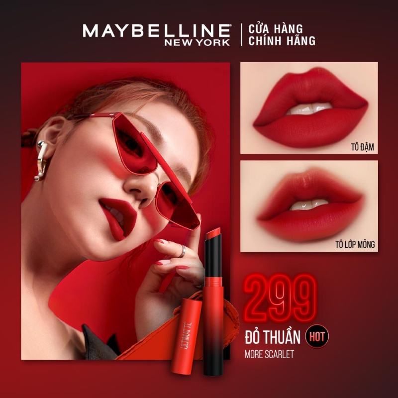 [Mã FMCGMALL giảm 8% đơn 250K] Son Lì Mịn Môi Siêu Nhẹ Cao Cấp Maybelline New York Color Sensational Ultimatte 1.7g