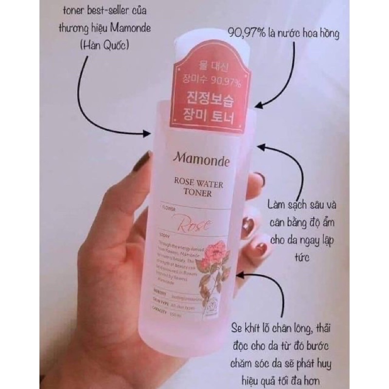 Nước hoa hồng Mamonde Rose Water Toner 150ml