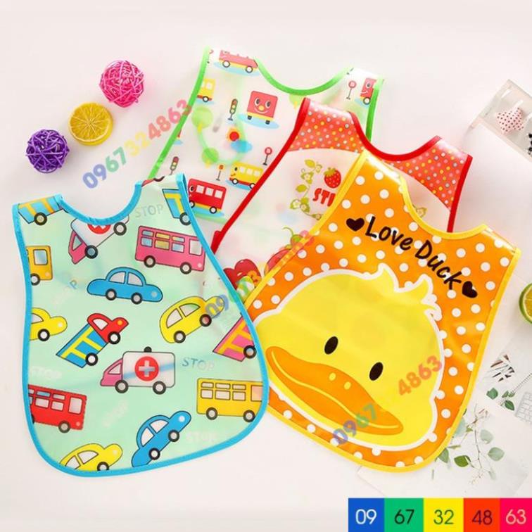 (quà tặng) (Y9.506)Yếm ăn dặm silicon có máng chống thấm cho bé