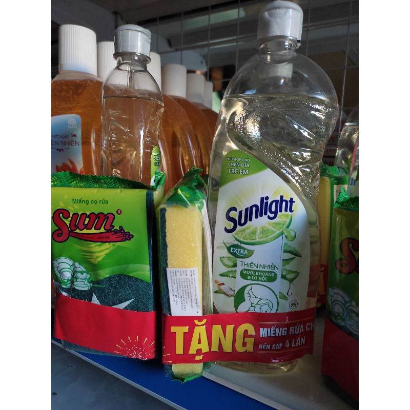 Nước rửa chén bát Sunlight Thiên Nhiên Muối Khoáng&Lô Hội 750g/ trà xanh 750g