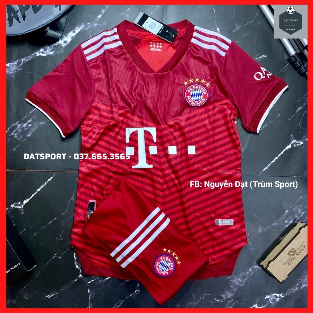 Bộ Áo Đấu Bayern Munich 21/22⚡RẺ VÔ ĐỊCH⚡ Bộ Quần Áo Bóng Đá CLB Bayern Đỏ Sân Nhà 2021/22 Vải Ga Thái Xịn Xò