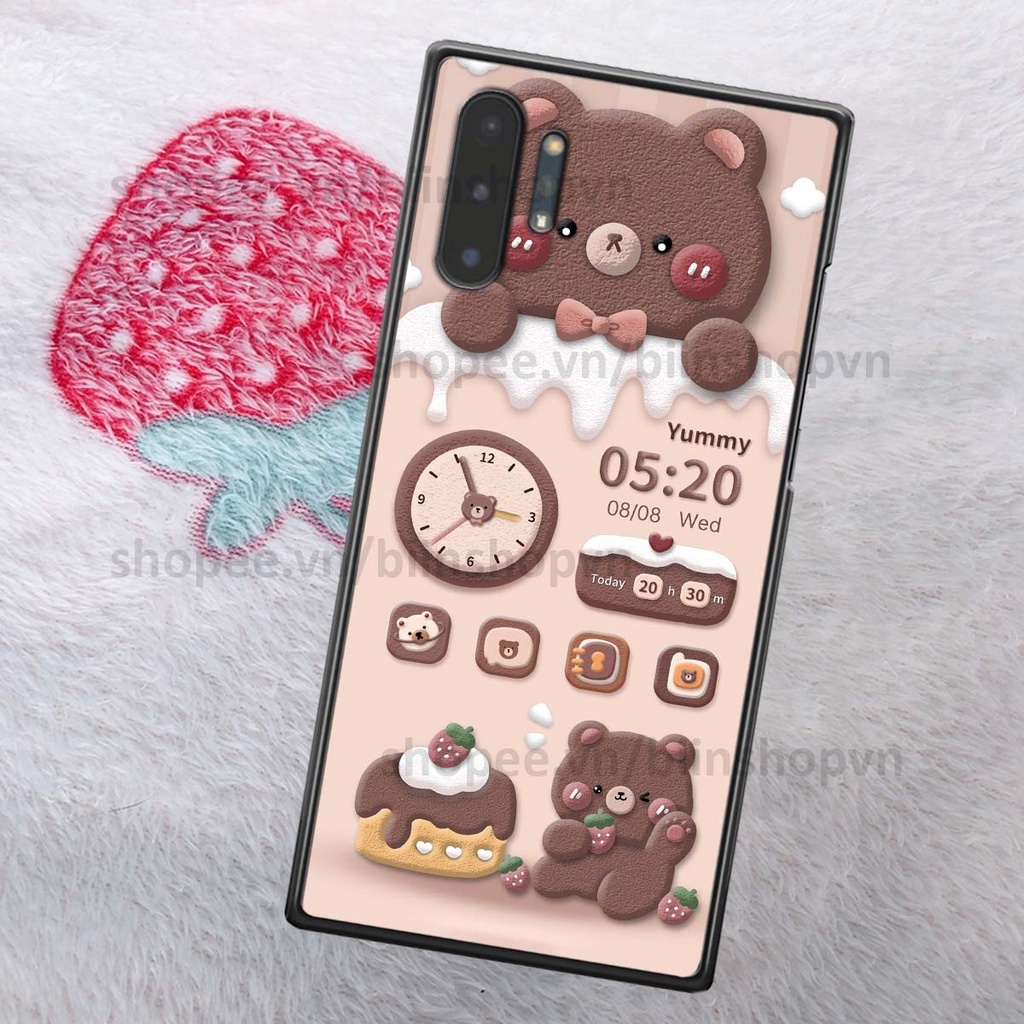 Ốp Samsung Note 10 / Note 10 Plus / Note 10+ in 3D icon gấu nổi siêu xinh, siêu đáng yêu, cá tính phong cách