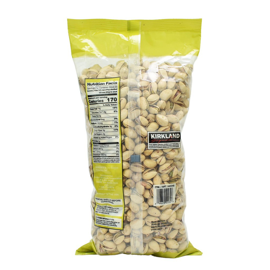 HẠT DẺ CƯỜI KIRKLAND SUGNATURE PISTACHIOS HÀNG NHẬP MỸ 1,36KG CHÍNH HÃNG - 7998