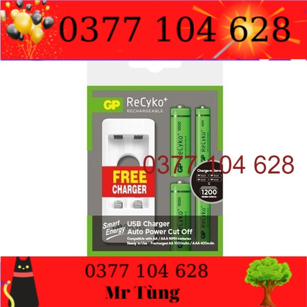 2 Bộ sạc GP kèm 2 pin aa 1000mah và 2 pin aaa 400mah .