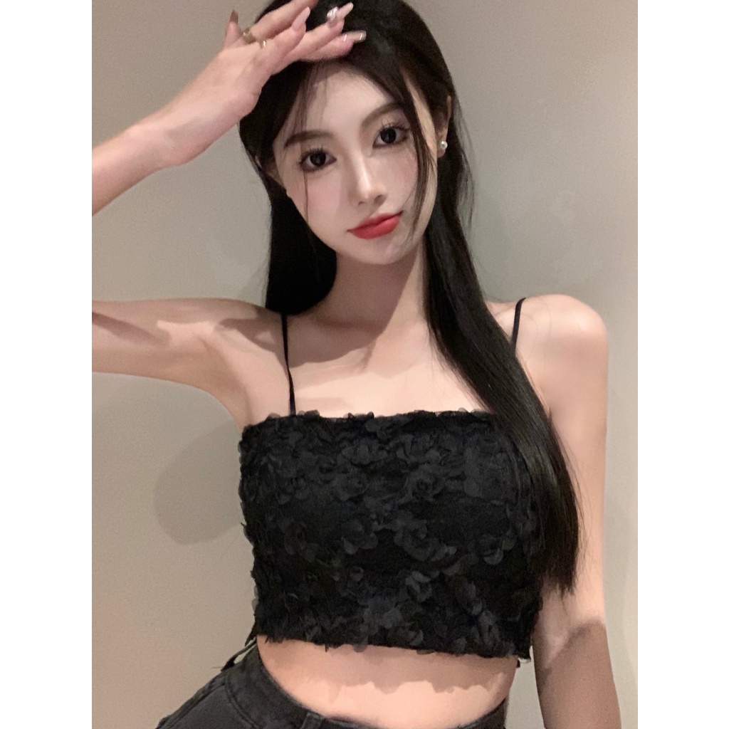 Cocory vn Áo Croptop Trễ Vai Phối Ren Thiết Kế Mới Thời Trang Mùa Hè